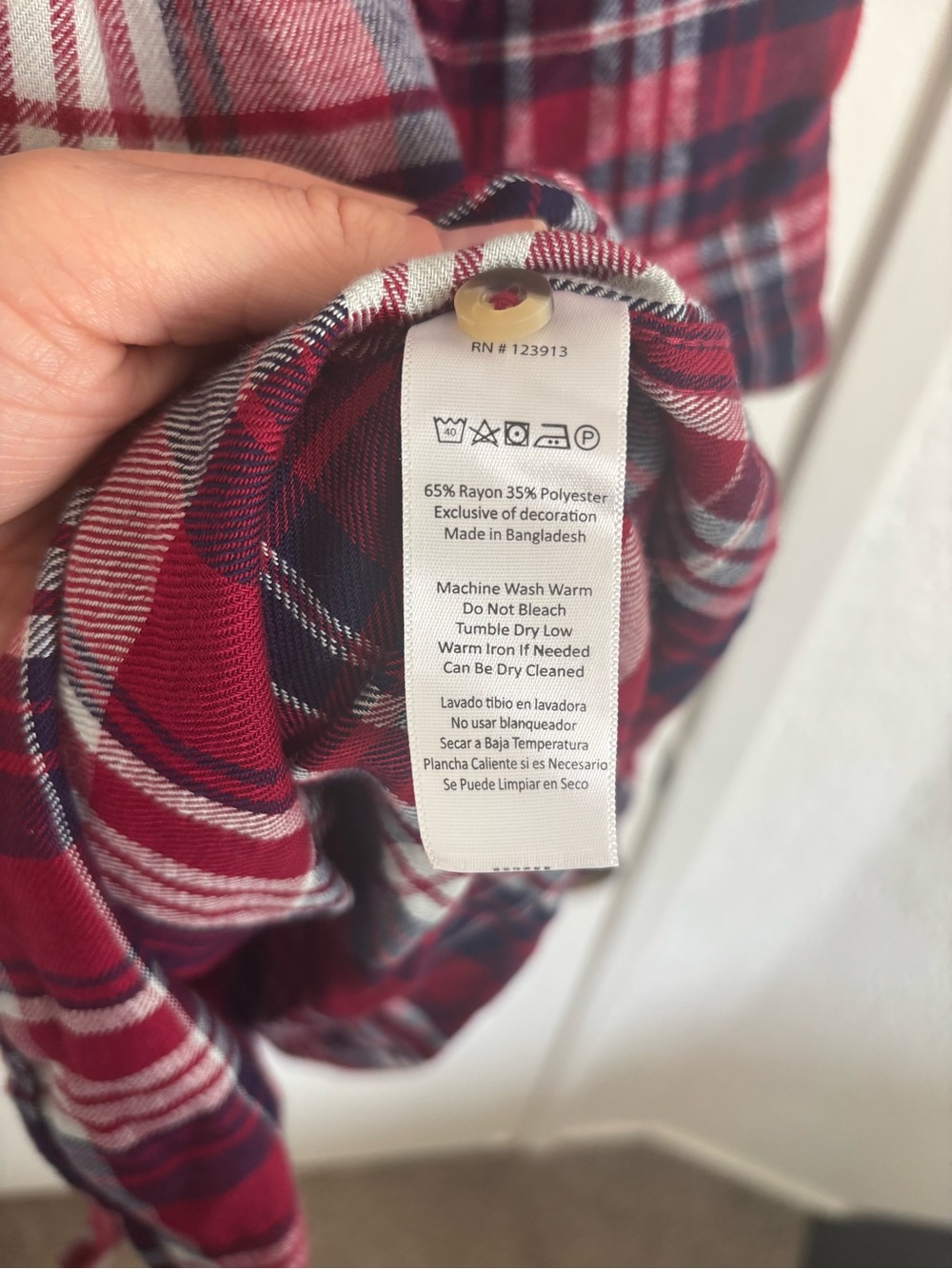 Jachs Red and White Plaid Shirt Dress with Tie Waist - Picture 4 of 4